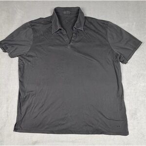 ATM Anthony Thomas Melillo Mens Large L Black V-Neck Polo Shirt Short Sleeve 660
